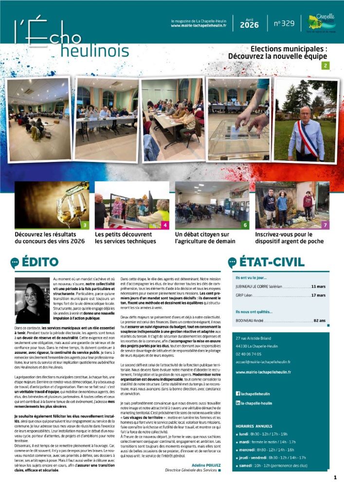 L’ÉCHO HEULINOIS – Avril 2026